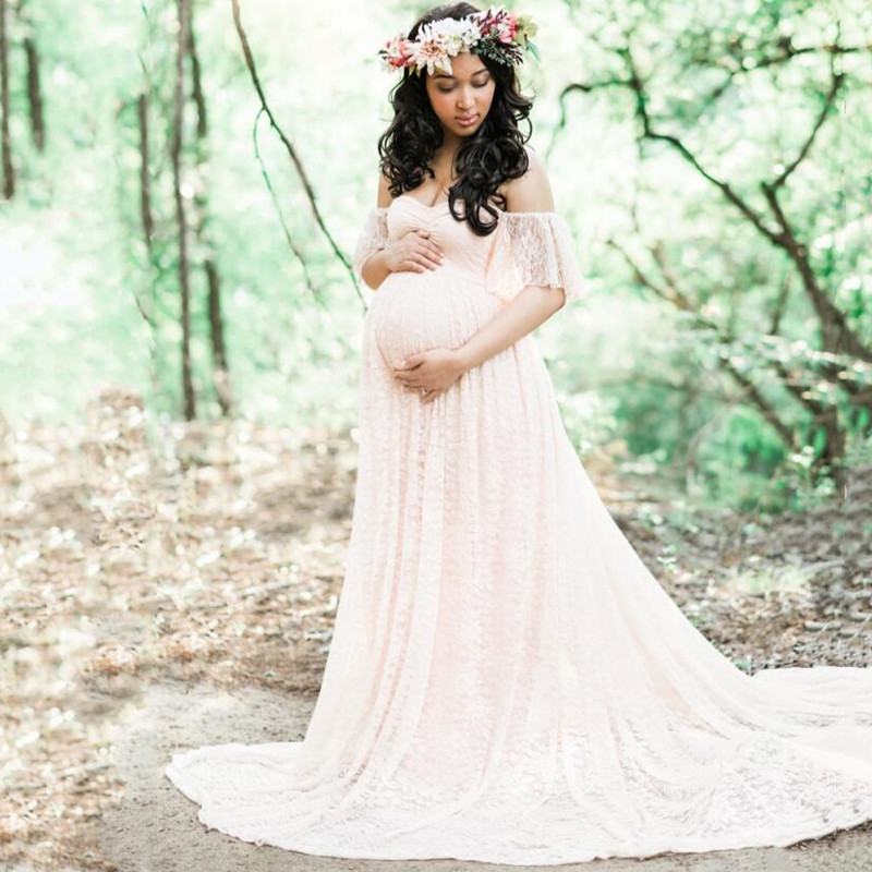Maternity Wear - Vestido de noiva longo para fotografia