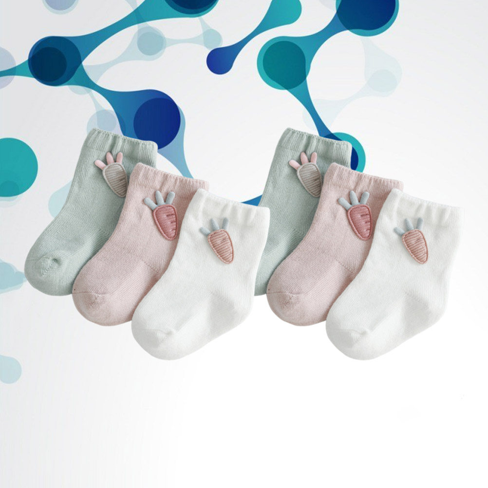 Unisex Baby Socks Non Slip - 3 pares de meias de algodão