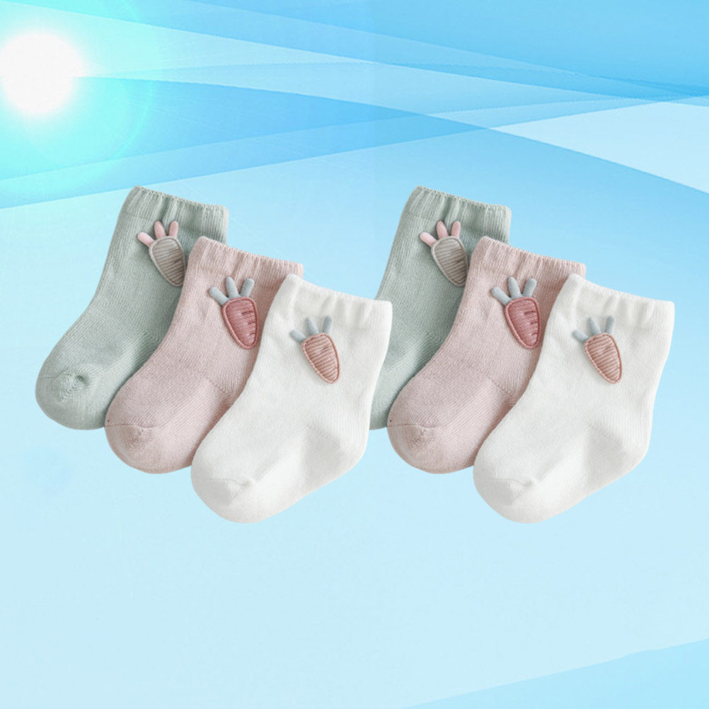 3 pares de meias de algodão pa - Unisex Baby Socks Non Slip avaliação e preço