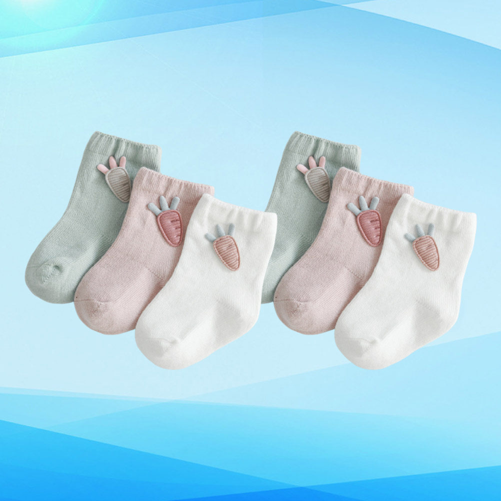 3 pares de meias de algodão pa - Unisex Baby Socks Non Slip avaliação e preço